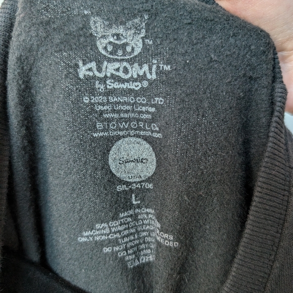 Sanrio Kuromi Character Graphic Crewneck Sweatshirt Sz L Cotton Blend - Picture 11 of 12